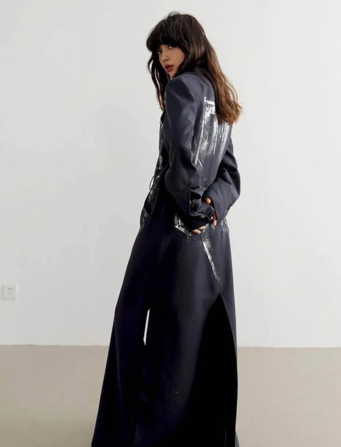 Splash painted long Blazer -Sample piece