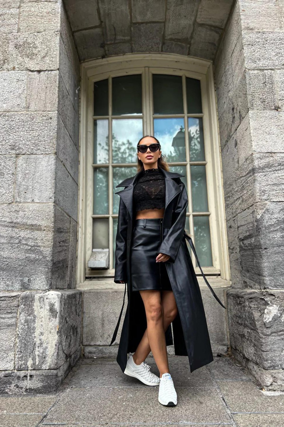 Black Faux Leather Mini Skirt 8LACK Clothing