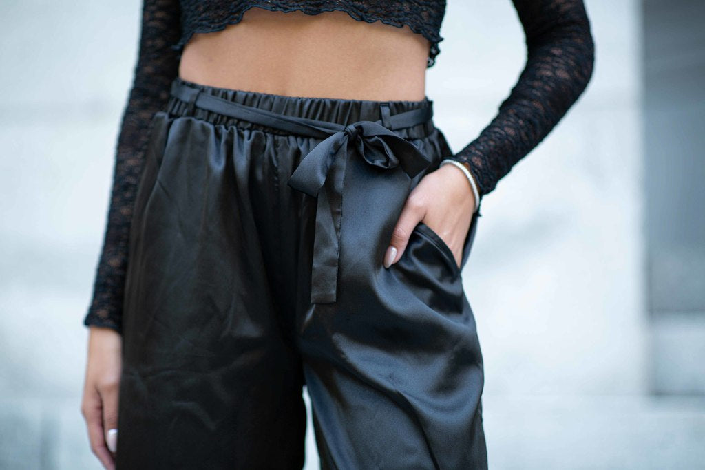 Satin Palazzo Pants by Meche The Label