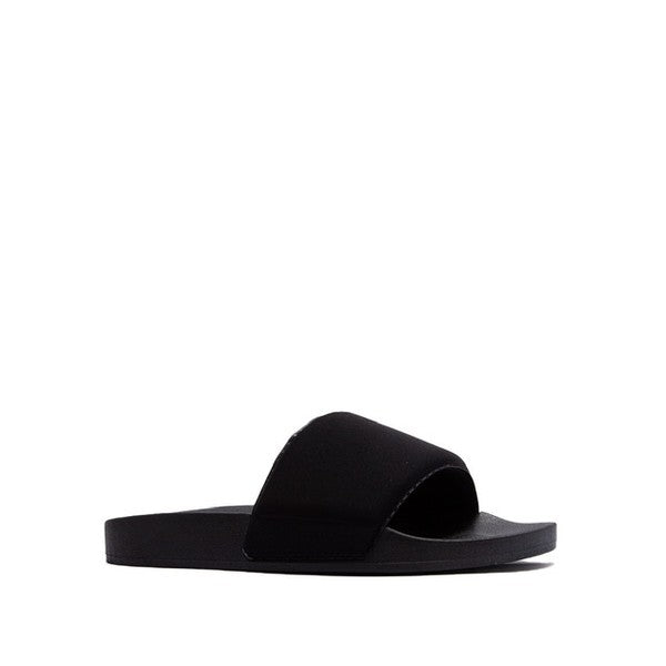 Black Slippers w/ Thick Shock-Absorbing Soles | 8LACK