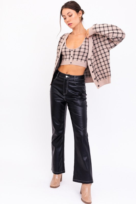 Women's Black Faux Leather Pants | 8LACK Clothing
