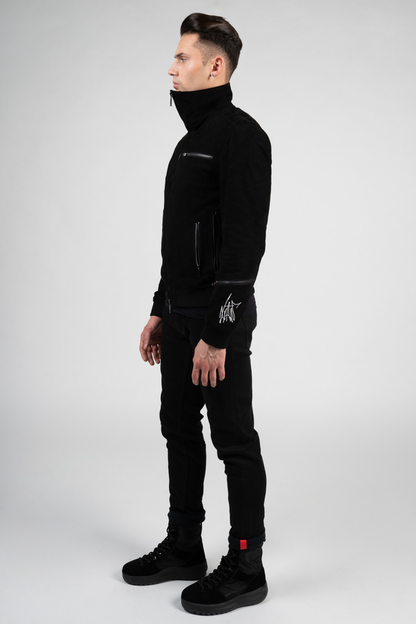 Goth Ninja Suede Jacket by XIAN ZONE - 8LACK OFFICIAL