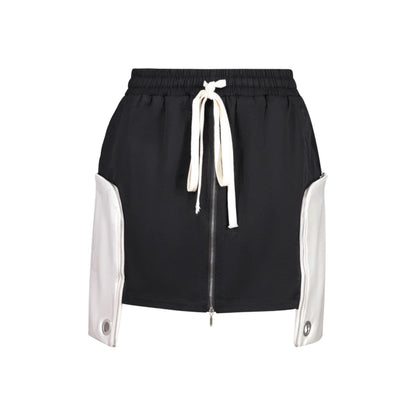 Black and White Zipper Skirt | 8LACK Clothing