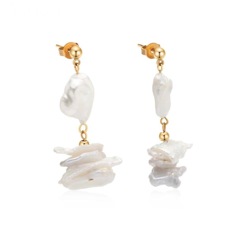 Tawny Pearl Drop earrings by Sahira