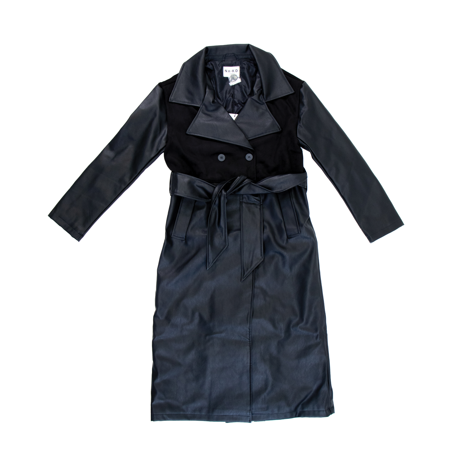 Faux Leather oversized Trench Coat by NA-KD