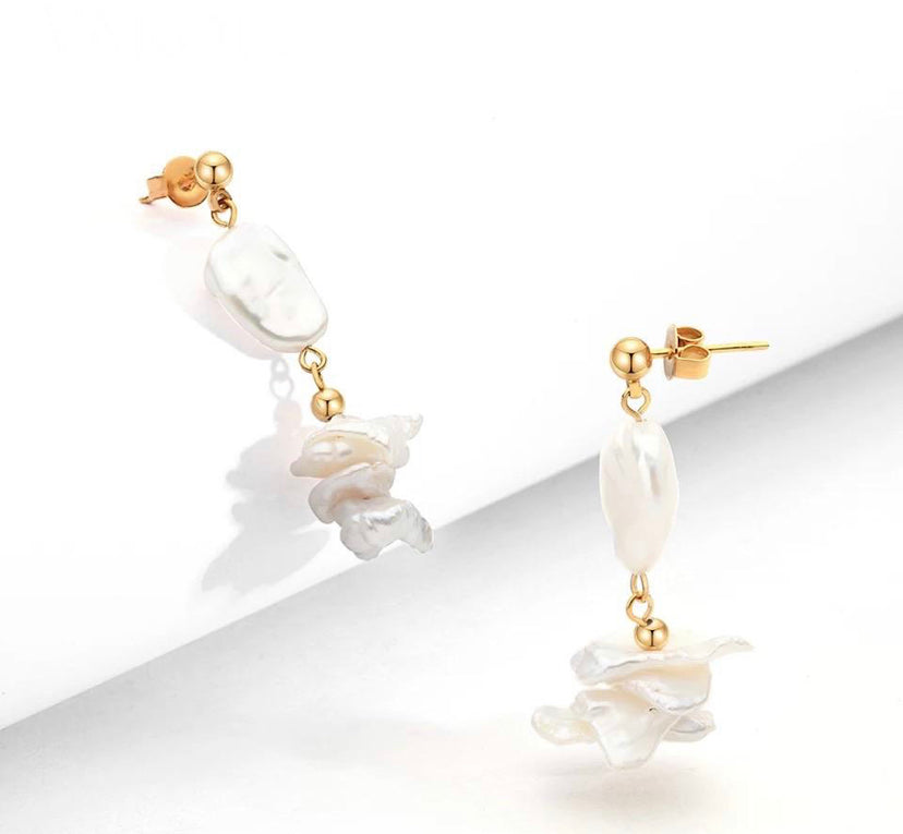 Tawny Pearl Drop earrings by Sahira