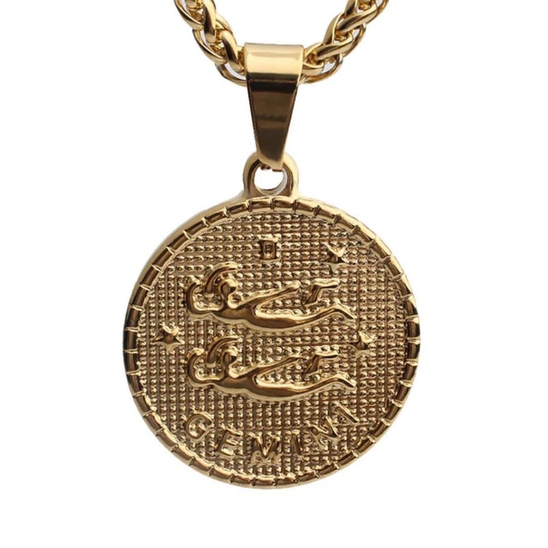 Gold Plated Zodiac Coin Necklace by Sahira